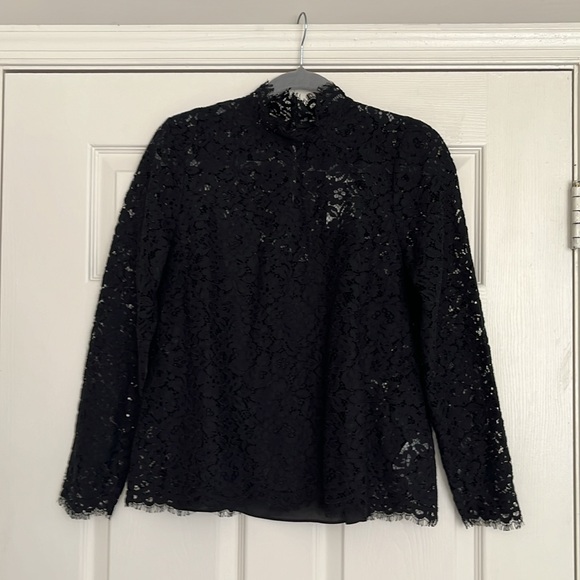 NWT J.Crew Scalloped lace mockneck top - Picture 5 of 12